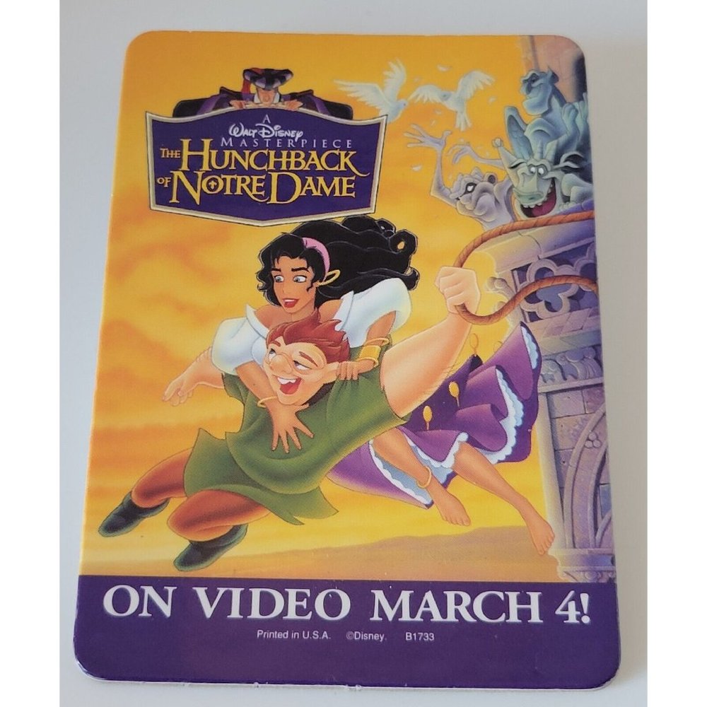 Walt Disney The Hunchback of Notre Dame Promo Movie Pin Back Button